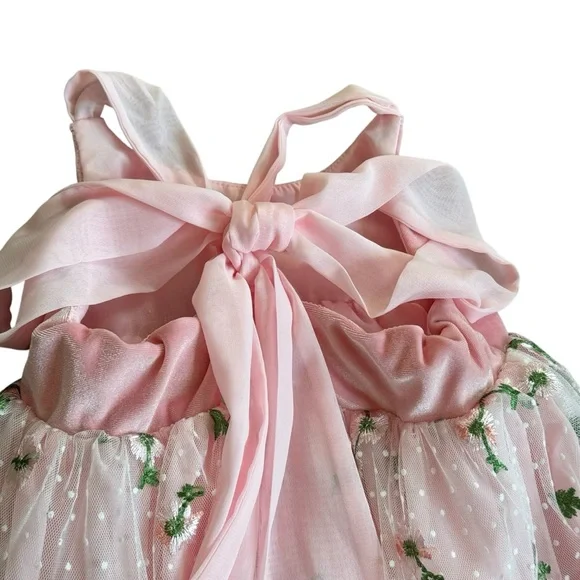 NWT Pleiades Designs Fairytale Floral Pink Kids Dress 4T